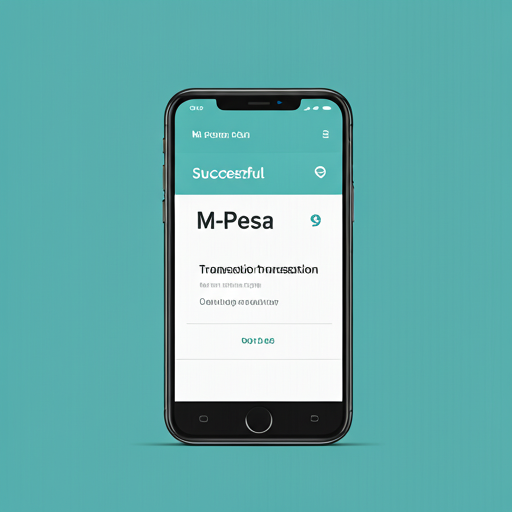 A smartphone showing a successful M-Pesa transaction notification